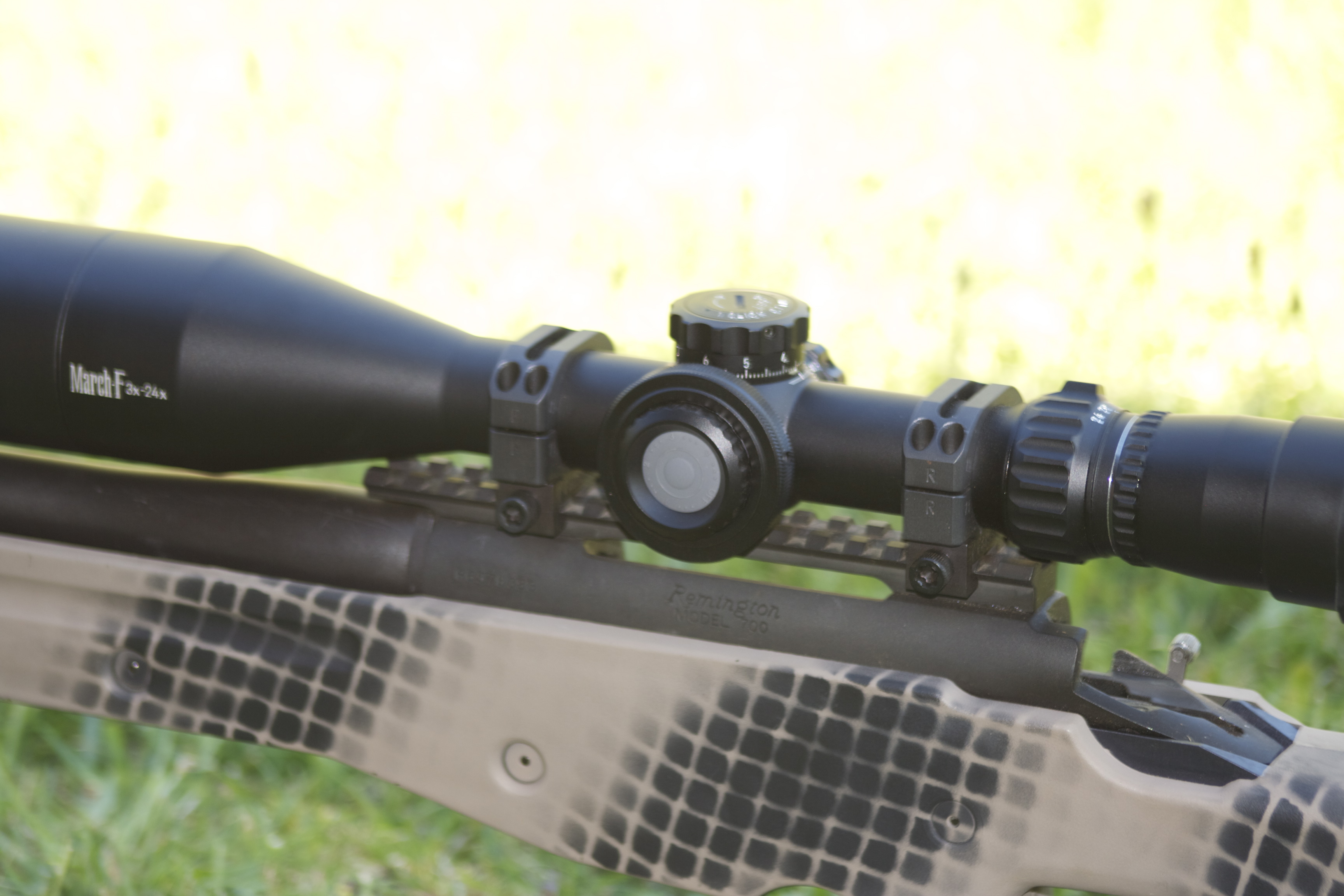The March 3 – 24 x 52mm FFP sat a little too low on this rifle. Changing the mounts to a slightly higher set made all the difference for the author.