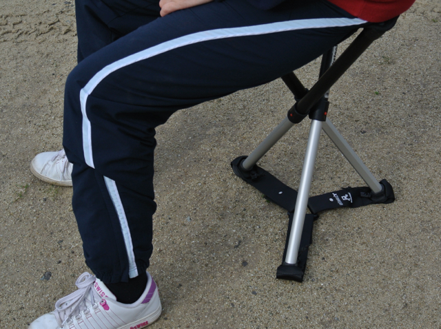 On soft ground, the ‘web’ attachment prevents the stool sinking