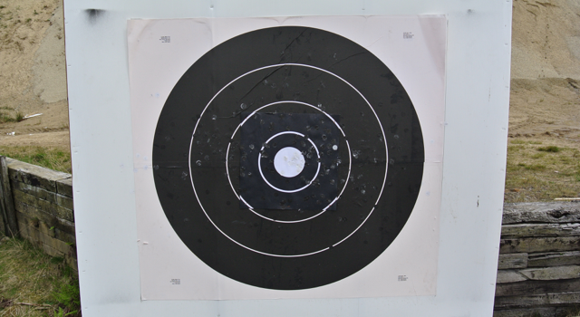 Our 1000 yard target. All three scopes gave a sharp, high-contrast image at 32X but only with the Leupold at 42X could we pick out the other detail