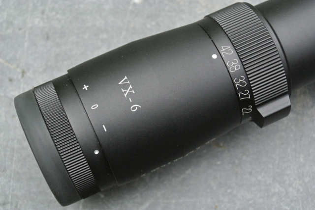 The eye-piece assembly showing the ret. focus ring and zoom ring