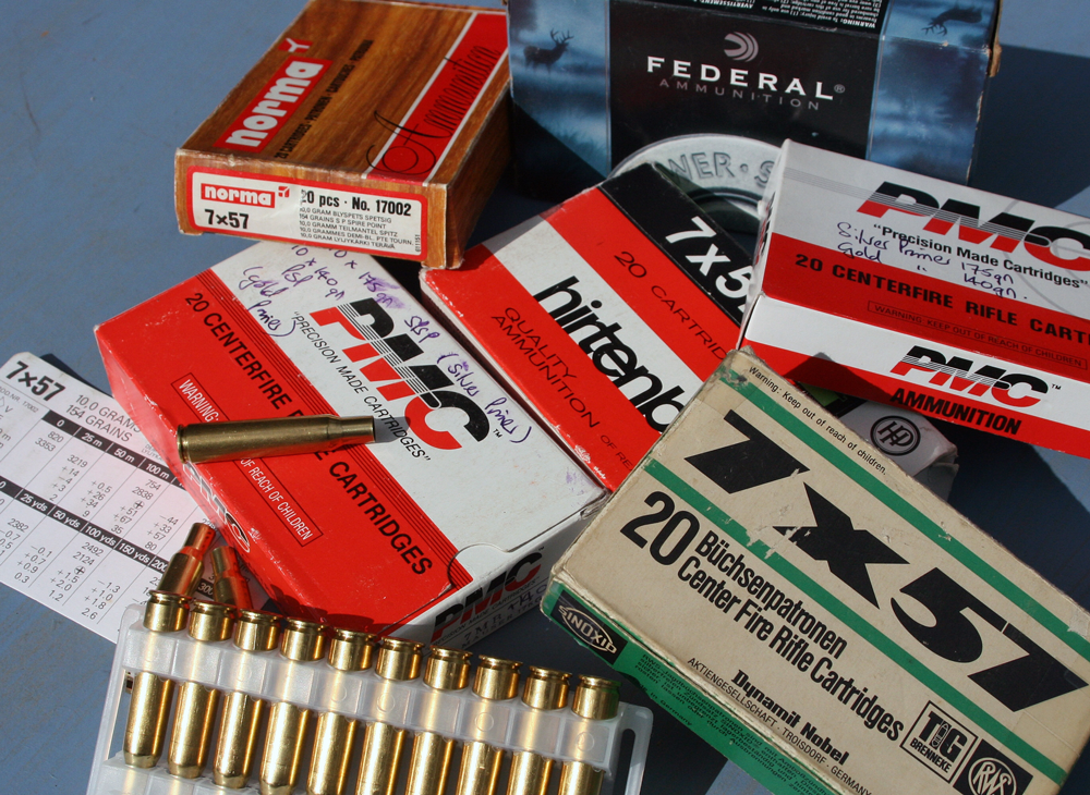 The test materials – a mix of 7X57 once-fired cases.