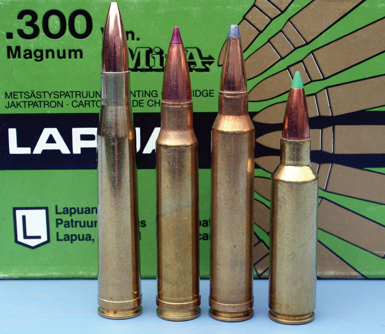 Magnums – long (300 H&H); original ‘short’ (338 and 300 Winchester Magnums) and current ‘short’ (300WSM) 