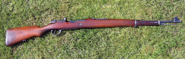 This M1904/39 ‘Mauser-Vergueiro’ started life with a 29-inch barrel chambered for the last of the military 6.5s - the 6.5x58P. Alongside nearly all its fellows it was later shortened and rebuilt in 7.92 Mauser