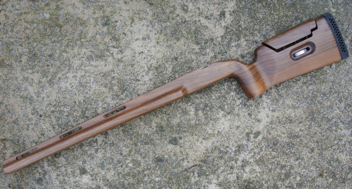 The stock has a vented beavertail fore-end adding stiffness and its handy if using with a benchrest for ammo. testing. Several alternative stocks are available