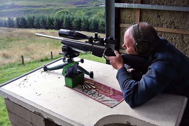 Alan Seagrave and his 6.5X55mm Tikka T3 Varmint in a 1,000 yard BR match at Diggle