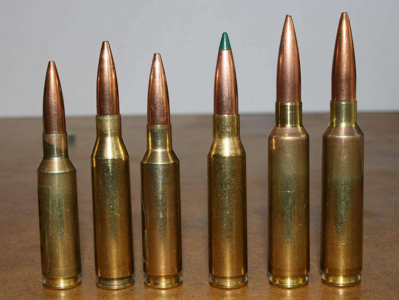 Pastures new - left to right: 6.5x47L, 260 Rem, 6.5 Creedmoor, 7mm-08...